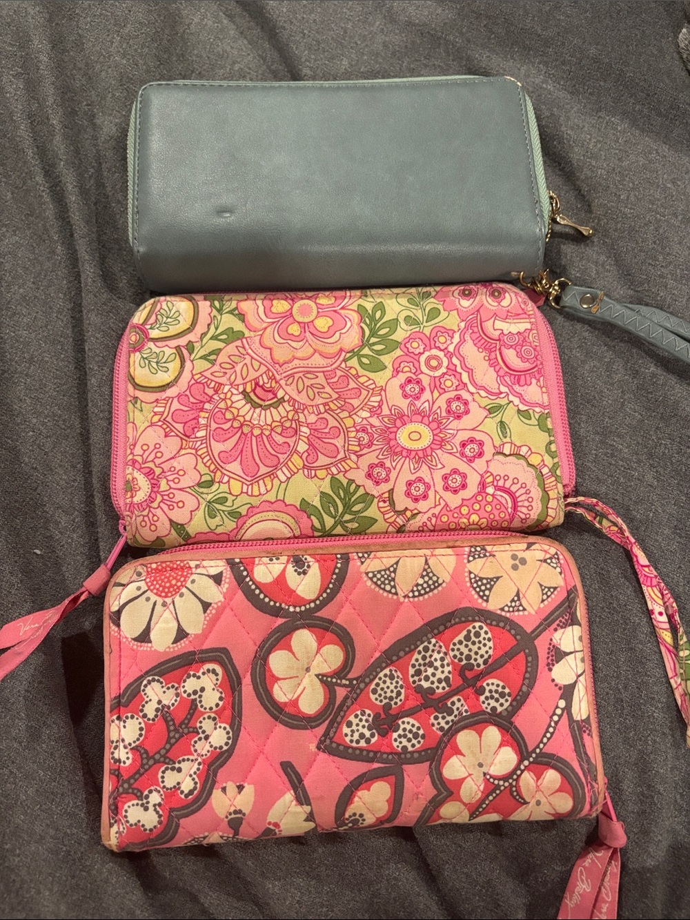 Vera Bradley Pink Multi Floral Quilted Wristlet Wallet